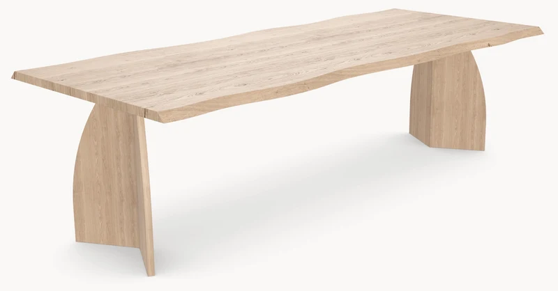 Eiken boomstamrand eettafel - V eiken