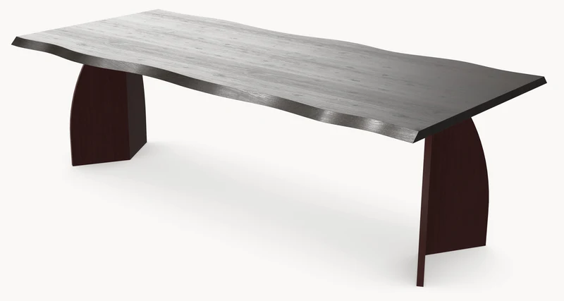 Eiken boomstamrand eettafel - V eiken
