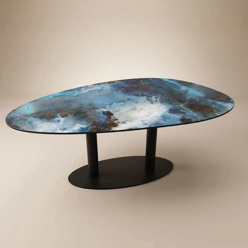 Keramiek eettafel Thunderstorm - Kiezel A - Sol double