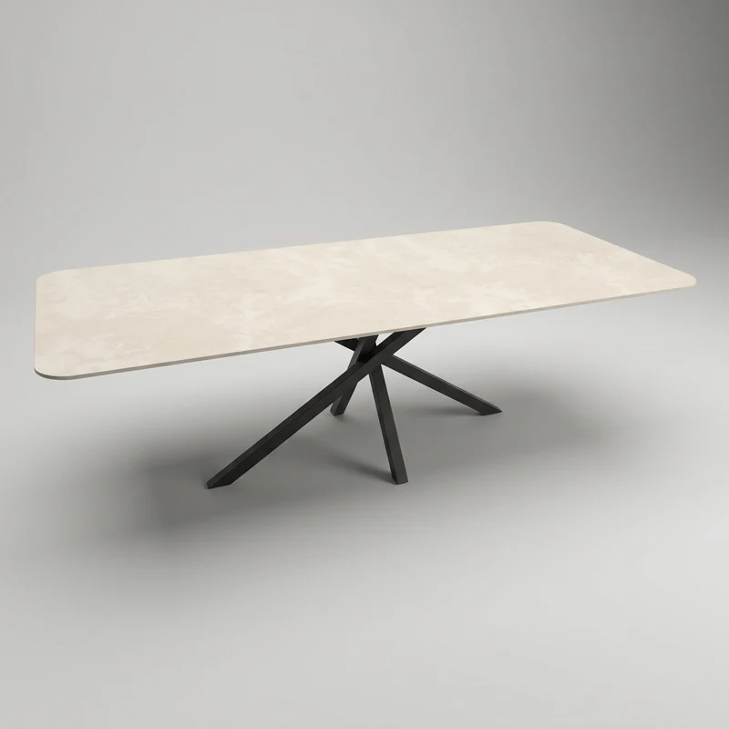 Keramiek Chianca Di Ostuni eettafel - Recht Radius - Matrix Twist