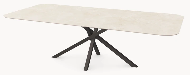 Keramiek Chianca Di Ostuni eettafel - Recht Radius - Matrix Twist
