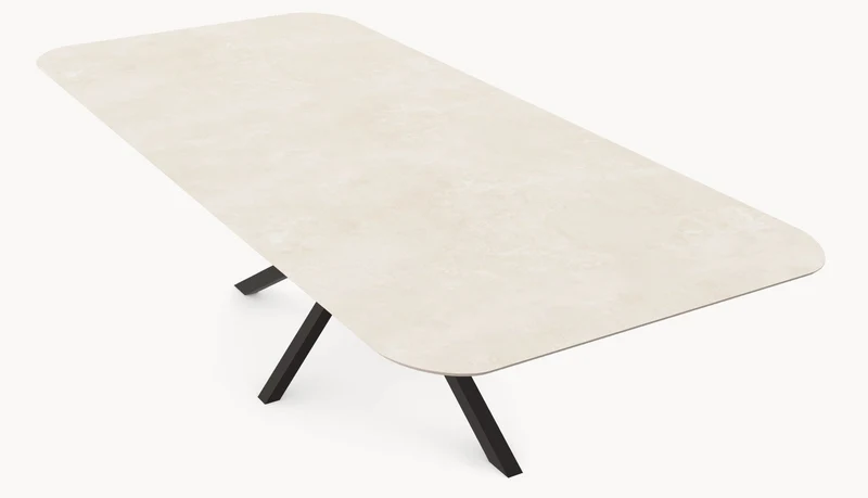 Keramiek Chianca Di Ostuni eettafel - Recht Radius - Matrix Twist