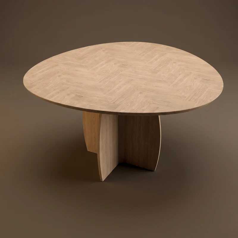 Eiken eettafel - Organisch Rond - Tullip 4