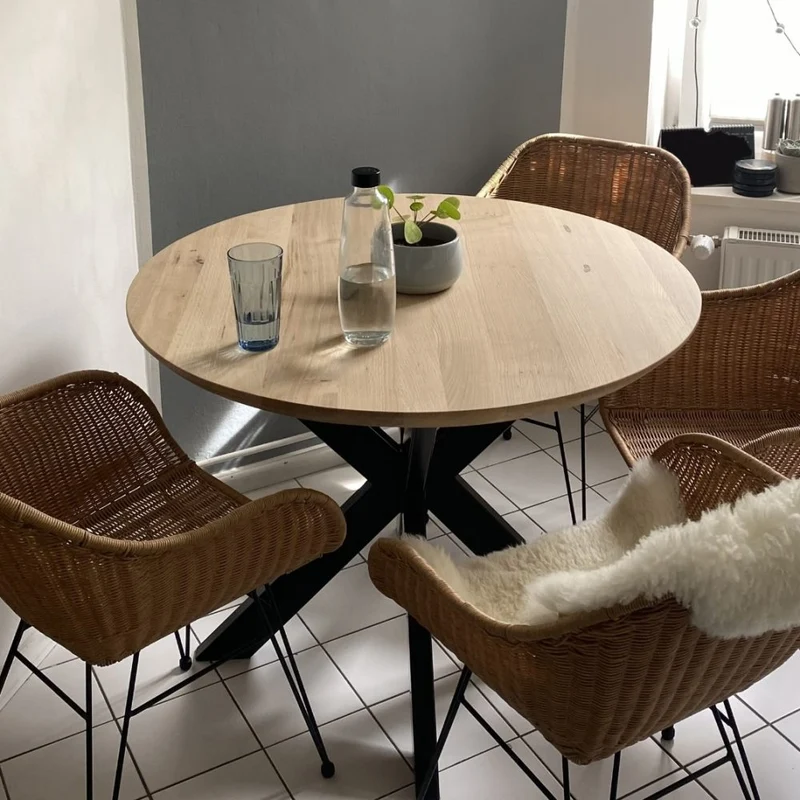 Eiken massief eettafel - Rond - Matrix
