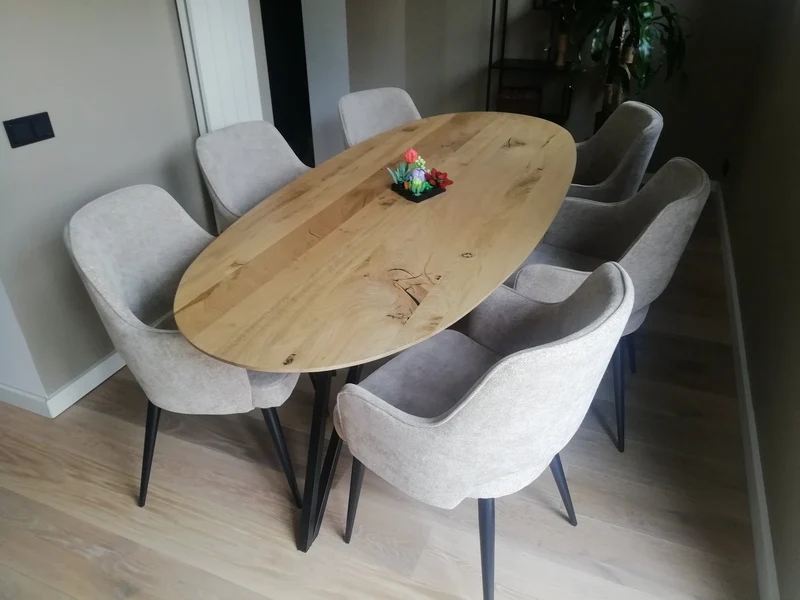 Eiken massief eettafel - Rond - Matrix