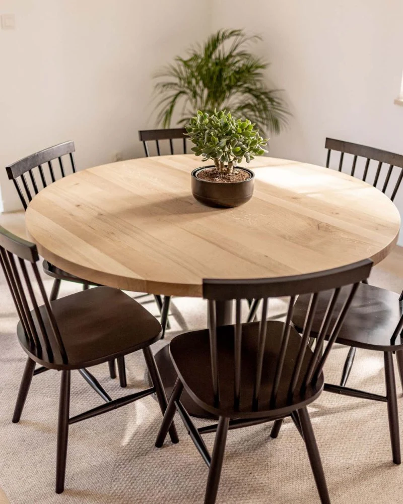 Eiken massief eettafel - Rond - Matrix
