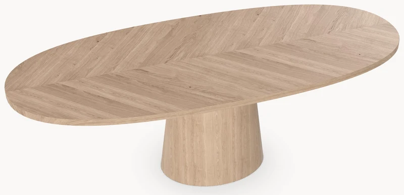 Eiken massief visgraat eettafel - Deens - Cone