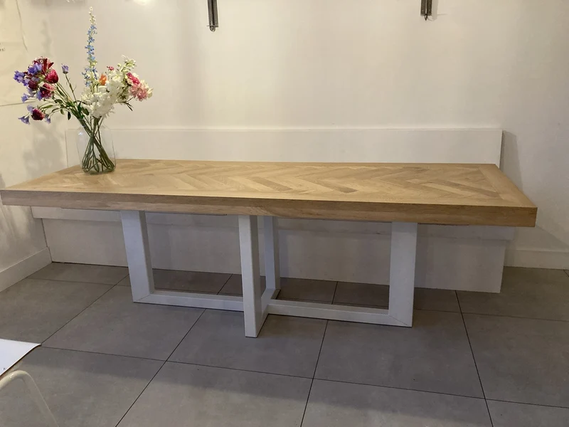 Eiken massief visgraat eettafel - Deens - Cone