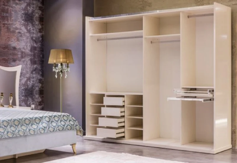 Casa Padrino Luxus Barock Schlafzimmerschrank Weiß / Gold - Massivholz Kleiderschrank - Barock Schlafzimmer Möbel - Edel & Prunkvoll