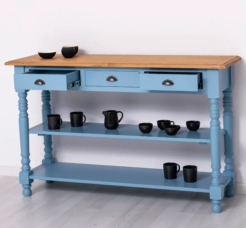 Konsolentisch aus Massivholz | Wandtisch mit 3 Schubladen