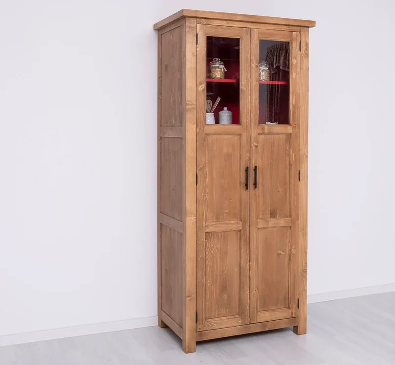 Buffetschrank aus Massivholz | Geschirrschrank- und Gewürzschrank mit Staufächern in den Türen