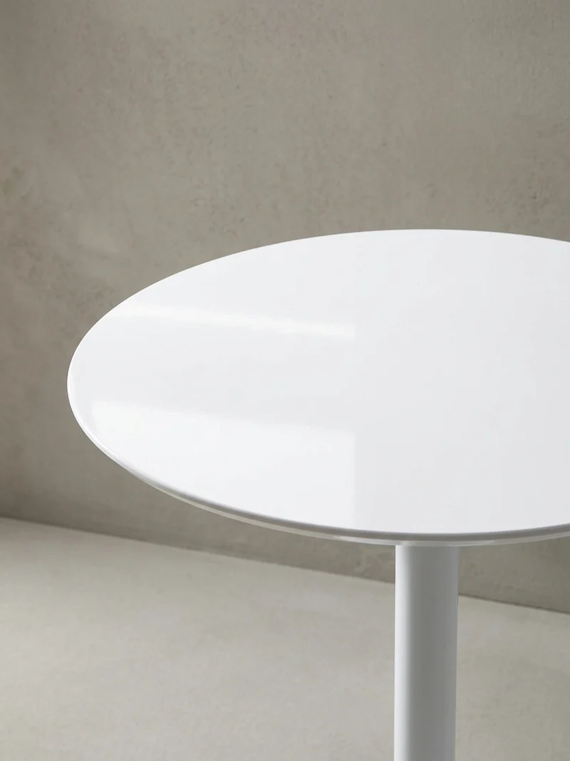 Esstisch – Hochglanz Weiß 75x75x74 cm Trompetenfuß für 2 Personen