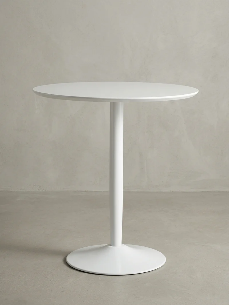 Esstisch – Hochglanz Weiß 75x75x74 cm Trompetenfuß für 2 Personen