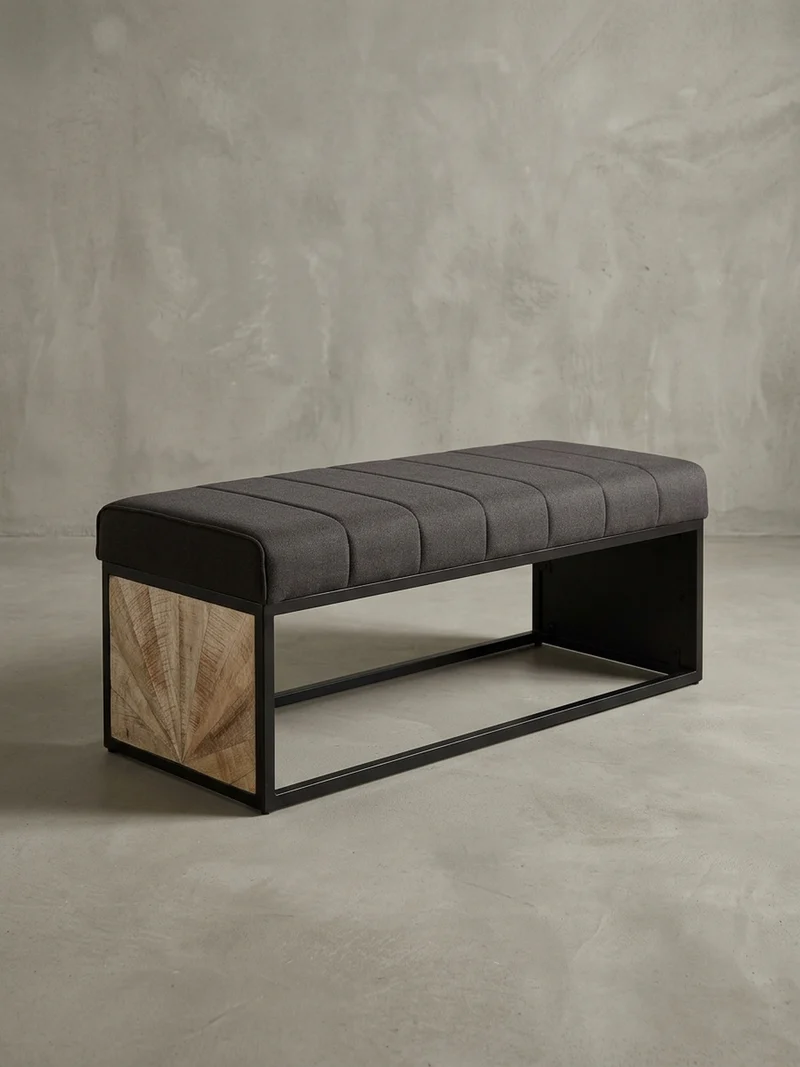 Sitzbank – Metall, Retro-Look, Rillenmuster