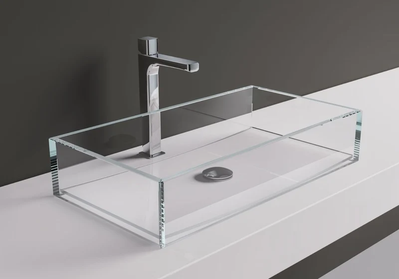 Casa Padrino Luxus Glas Waschbecken Transparent 65 cm - Made in Italy