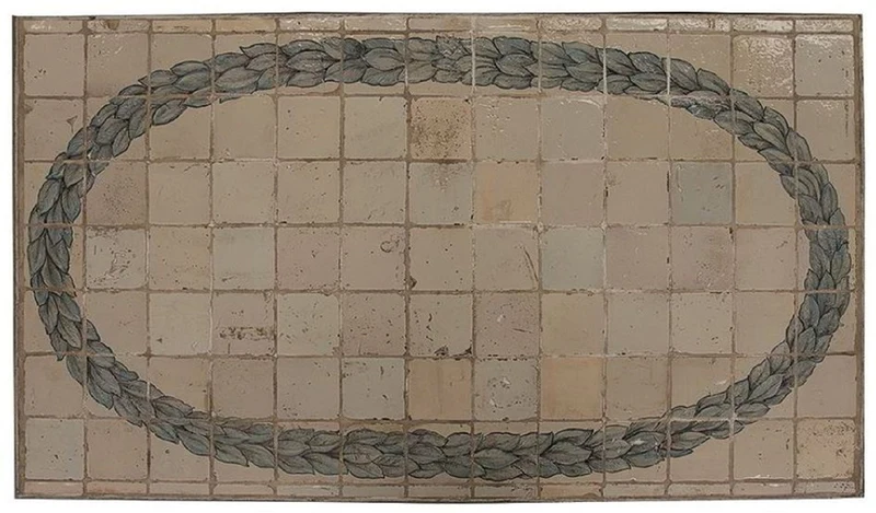 Casa Padrino Luxus Barock Mosaik Fliesen Tischplatte Beige / Mehrfarbig / Grün - Verschiedene Größen - Handgefertigte & Handbemalte Naturstein Esstisch Tischplatte - Barock Möbel
