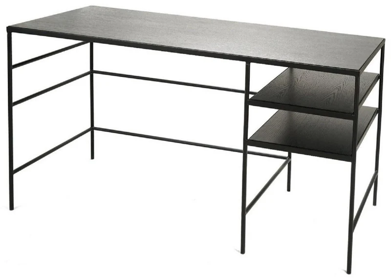 Casa Padrino Luxus Schreibtisch Schwarz 140 x 60 x H. 76 cm - Moderner Bürotisch - Computertisch - Büromöbel