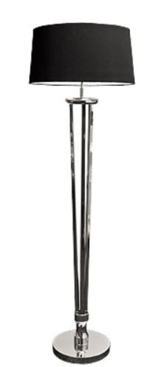Casa Padrino Luxus Stehleuchte Silber / Schwarz Ø 30 x H. 155 cm - Wohnzimmermöbel