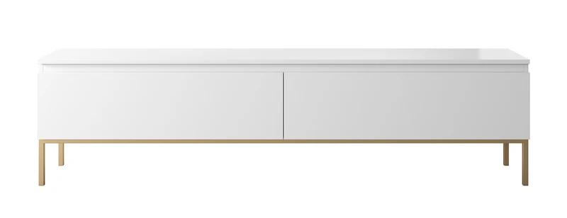 TV-Schrank Bemmi 175 cm weiß mit goldenen Beinen