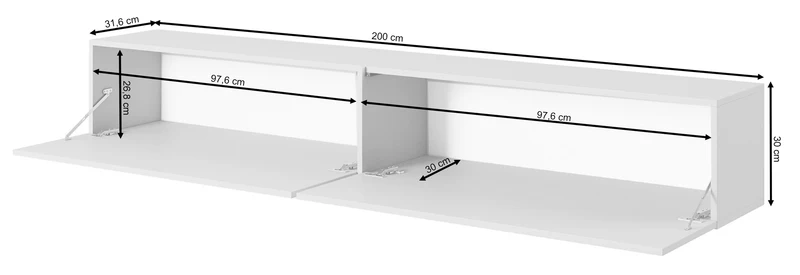 TV-Schrank Bisira 200 cm Nussbaum