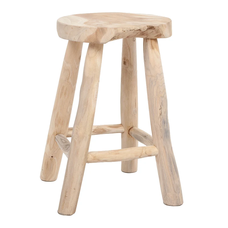 Teak Hocker PUTARAN Natural