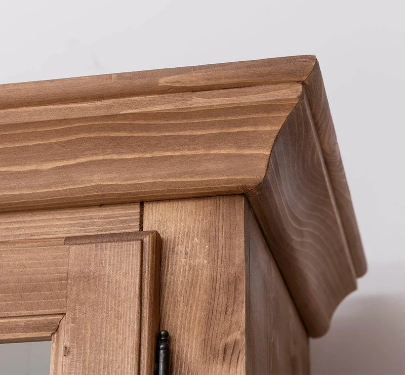 Esszimmerschrank aus Massivholz | Geschirrschrank | 2-teilig | 4 Elemente