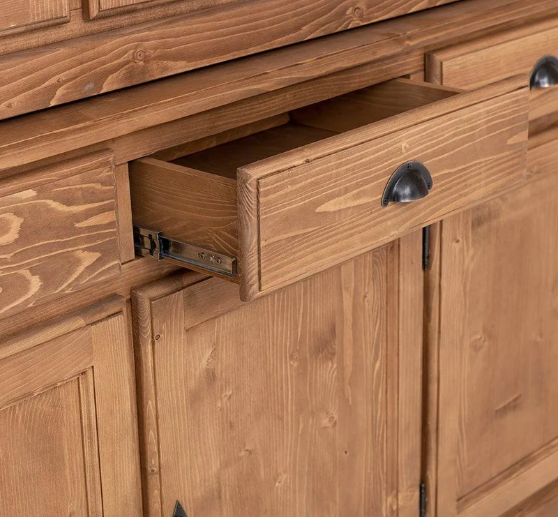 Esszimmerschrank aus Massivholz | Geschirrschrank | 2-teilig | 4 Elemente