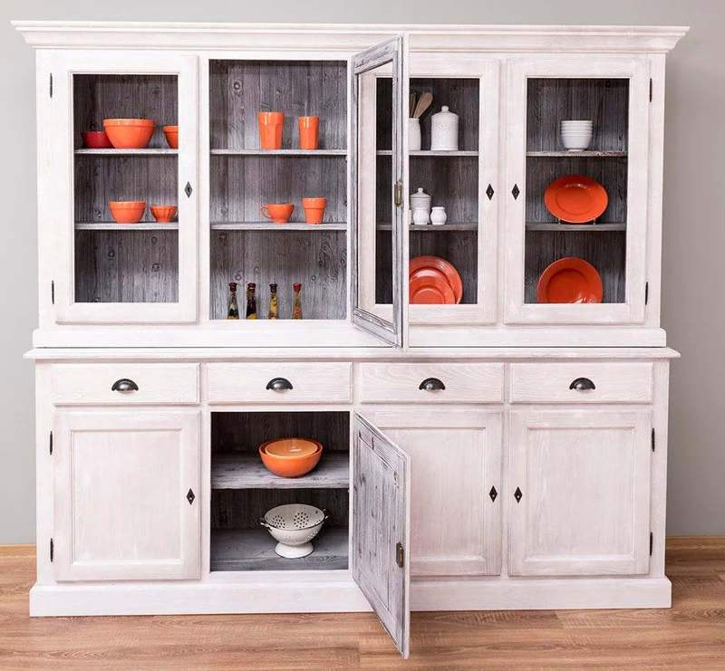Esszimmerschrank aus Massivholz | Geschirrschrank | 2-teilig | 4 Elemente