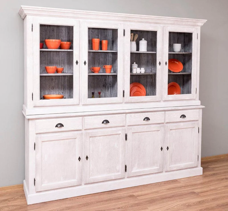Esszimmerschrank aus Massivholz | Geschirrschrank | 2-teilig | 4 Elemente