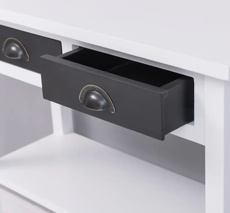Konsolentisch aus Massivholz mit zwei Schubladen - Wandtisch
