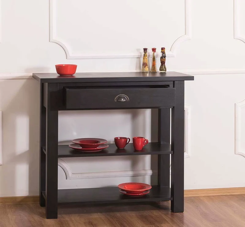 Wandtisch aus Massivholz mit Schublade | Konsolentisch mit Ablagen