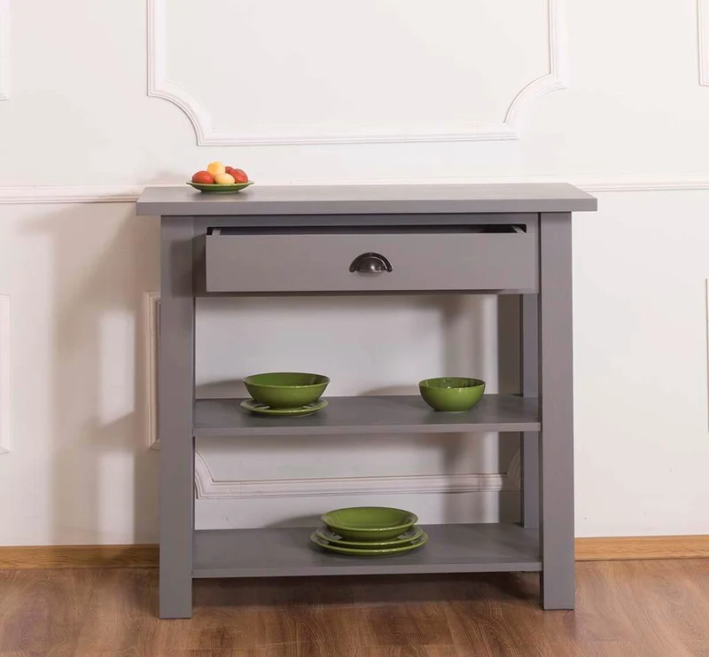 Wandtisch aus Massivholz mit Schublade | Konsolentisch mit Ablagen