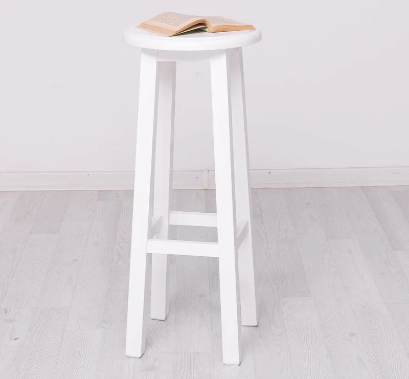 Barhocker aus Massivholz rund