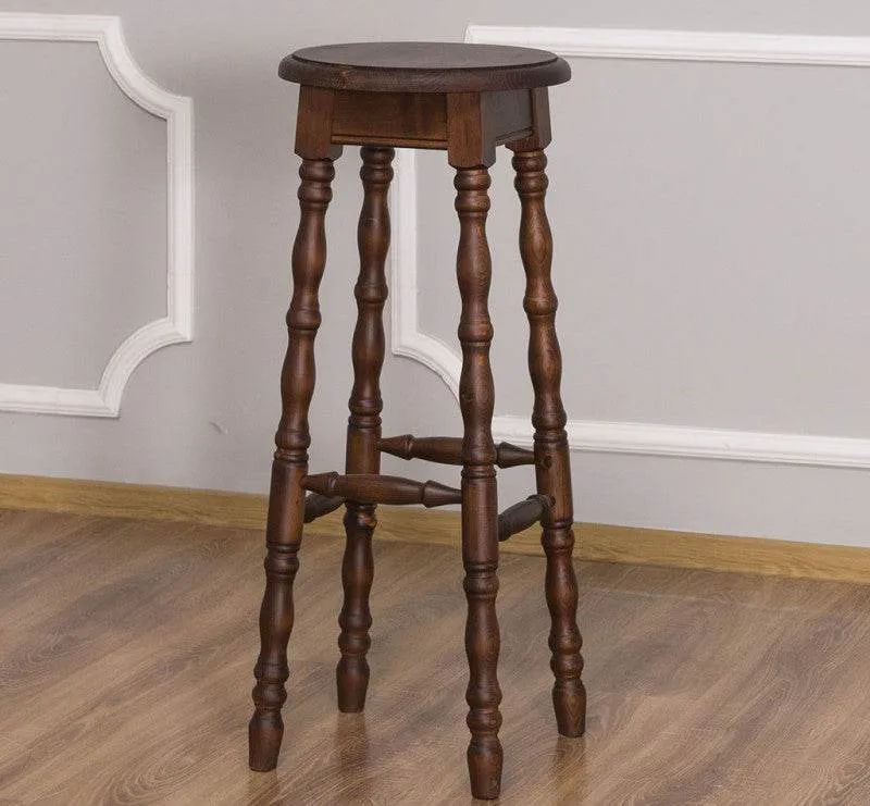 Runder Barhocker aus Massivholz