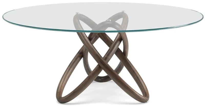 Casa Padrino Designer Esstisch Braun - Verschiedene Tischgrößen - Moderner runder Esszimmertisch mit Glasplatte - Esszimmer Möbel - Luxus Qualität - Made in Italy