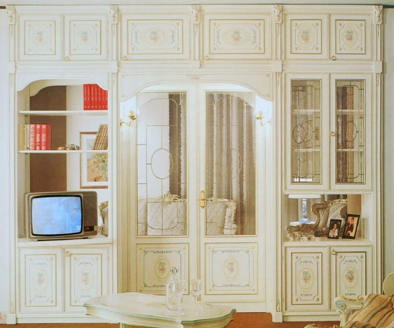 Casa Padrino Luxus Barock Schrank Weiß / Mehrfarbig / Gold - Barockstil Massivholz Wohnzimmerschrank - Barock Wohnzimmer Möbel - Luxus Qualität - Made in Italy