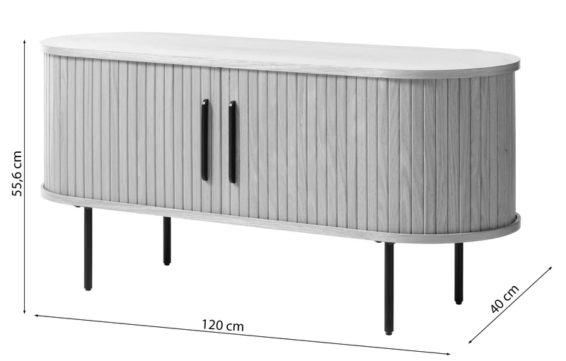 TV-Schrank Gativel 120 cm Eiche Schwarz