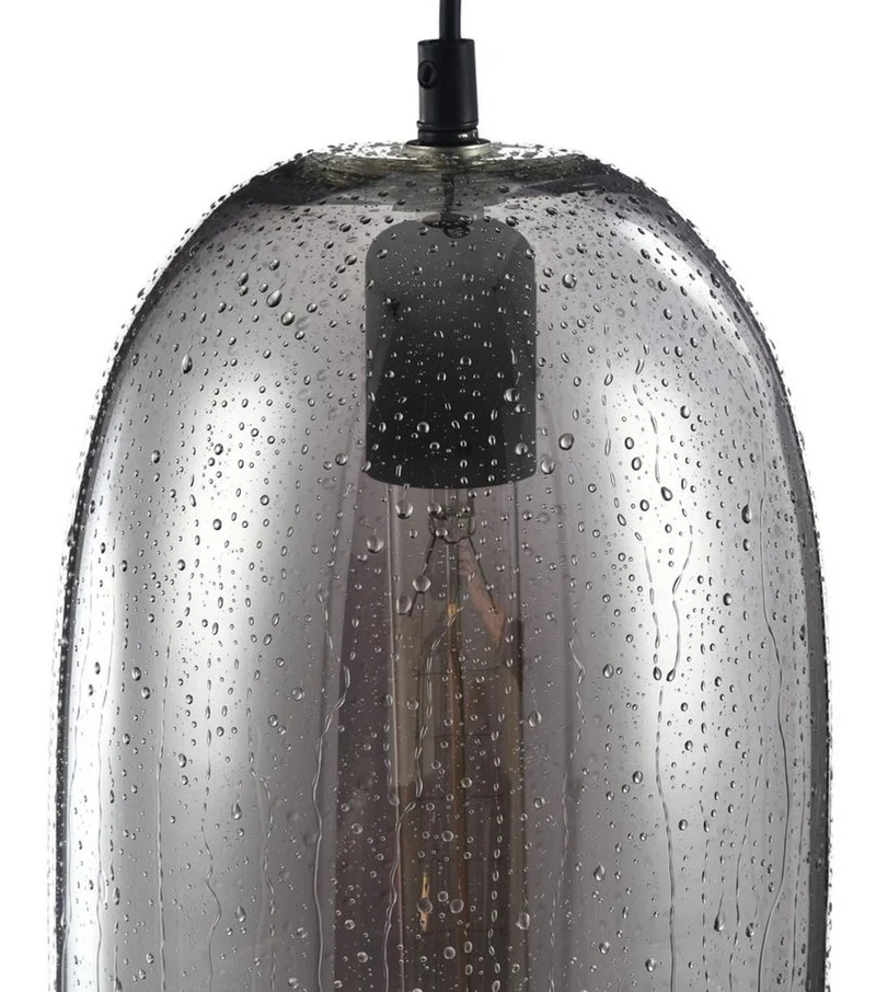 Casa Padrino Luxus Pendelleuchte / Hängeleuchte mit Regen Effekt Ø 17,5 x H. 25 cm - Leuchten & Lüster