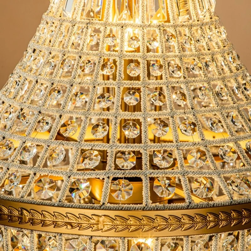Casa Padrino Luxus Kristall Kronleuchter Gold Ø 34 x H. 80 cm - Prunkvoller Kronleuchter mit Kristallkugel