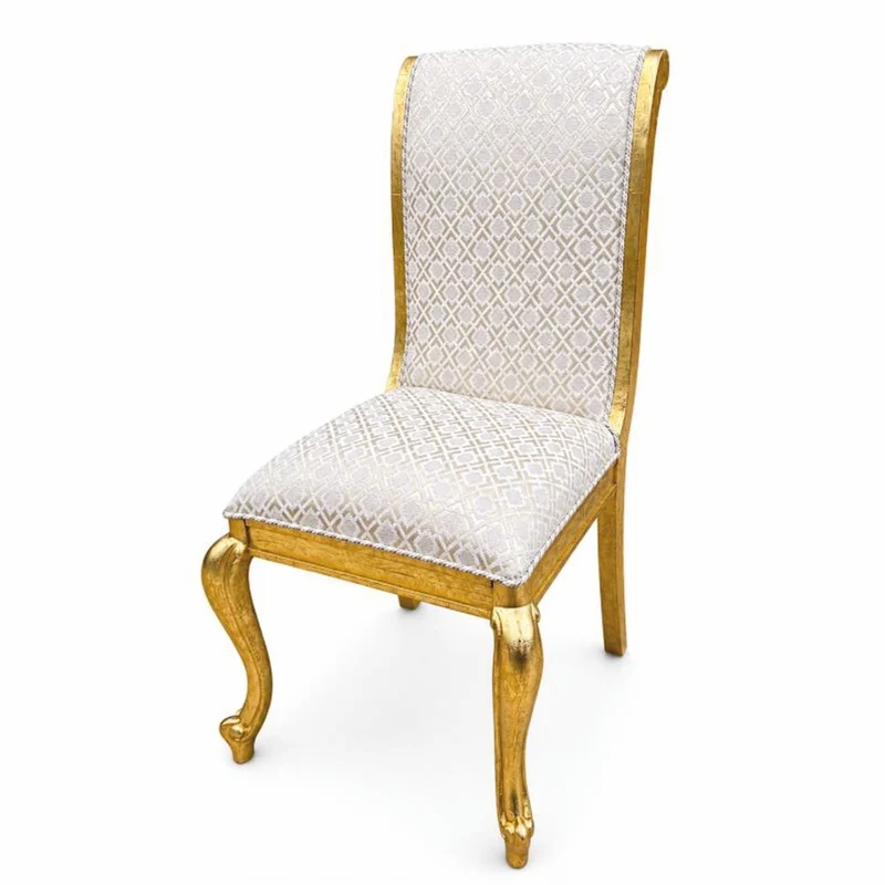 Casa Padrino Luxus Barock Esszimmer Stuhl 6er Set Weiß / Gold - Prunkvolle Barock Esszimmer Möbel