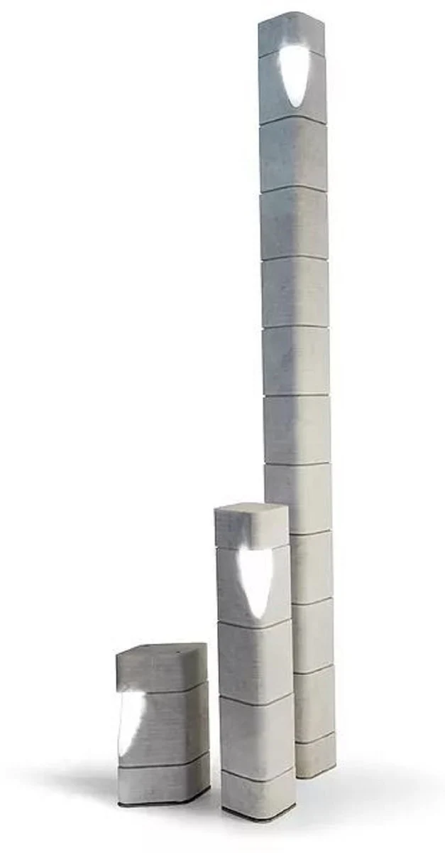 Casa Padrino Luxus Carrara Marmor LED Außenleuchten Set Weiß - Wetterbeständige Garten Leuchten - Terrassen Leuchten - Garten & Terrassen Beleuchtung - Luxus Hotel Kollektion