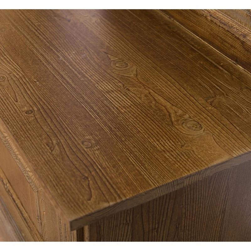 Casa Padrino Landhausstil Garderobe holzfarben 180 x 41 x H. 210 cm - Massivholz Garderobenschrank mit Spiegel - Landhausstil Garderobenmöbel