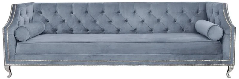 Casa Padrino Luxus Chesterfield Samt Sofa mit Kissen 225 x 84 x H. 76,5 cm - Verschiedene Farben - Chesterfield Wohnzimmer Möbel