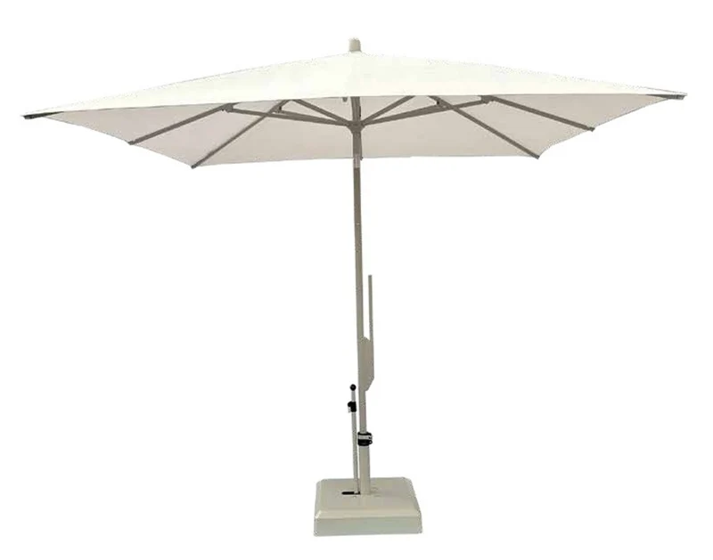Casa Padrino Luxus Sonnenschirm Champagne / Beige - Quadratischer Gartenschirm mit Aluminium Mast und Polyester Bezug - 250 x 250 cm