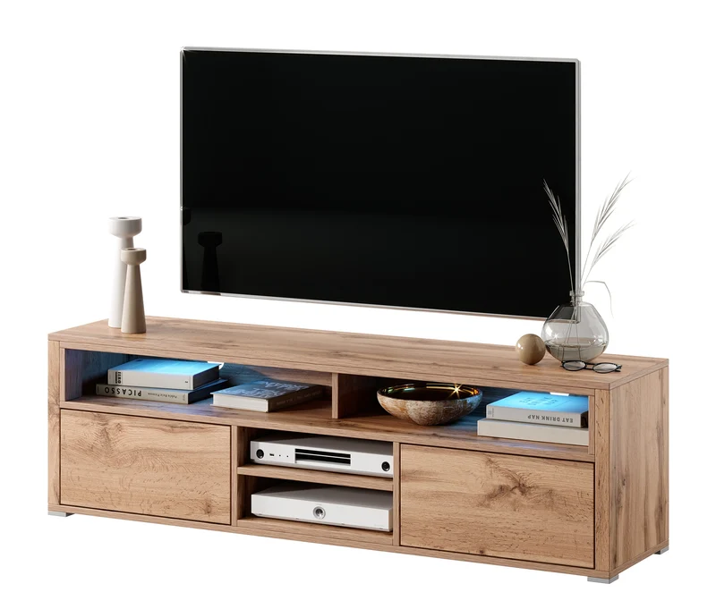 TV-Schrank Laksa Wotan-Eiche mit Beleuchtung