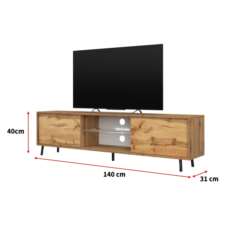 TV-Schrank Lefyr 140 cm Wotaneiche