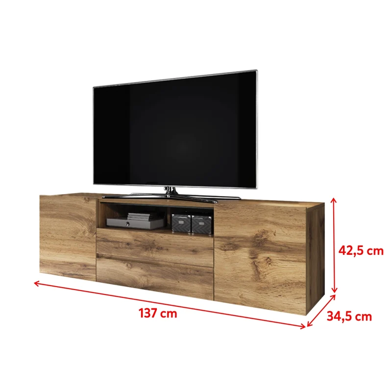 TV-Schrank Bros Schwarz matt / Schwarz glänzend