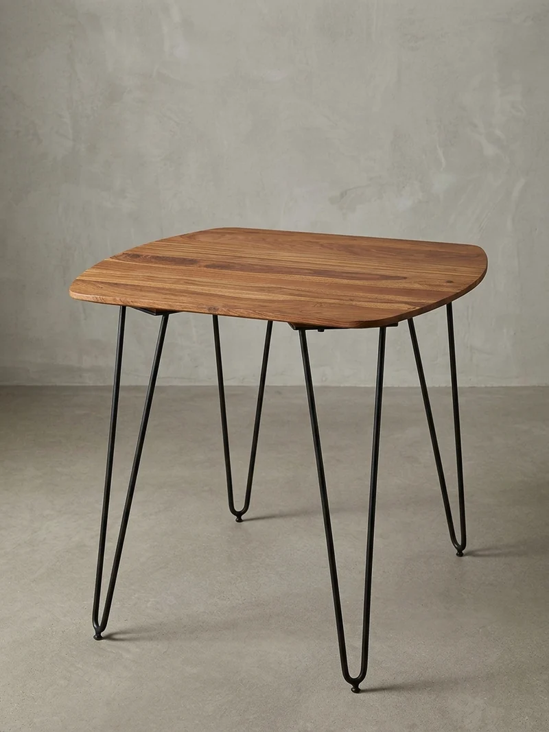 Esszimmertisch – Massivholz Braun 80x80x76 cm Modern abgerundete Ecken
