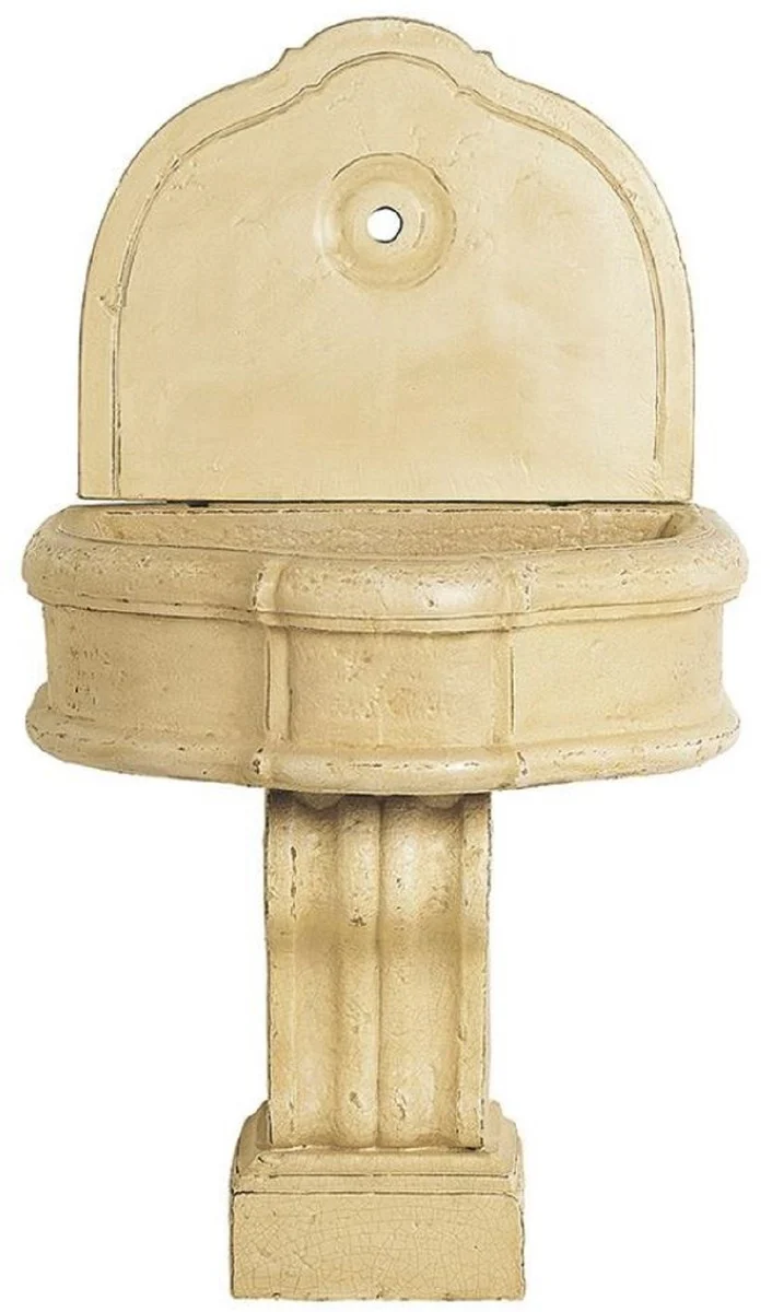 Casa Padrino Luxus Barock Wandbrunnen Beige 85 x 58,5 x H. 146 cm - Handgefertigter Keramik Brunnen - Barock Garten Brunnen - Barock Deko Accessoires