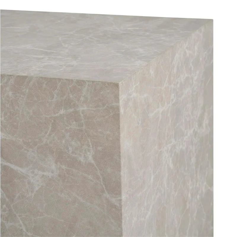 Design Beistelltisch POSTATO 45cm Marmor-Look beige creme Couchtisch